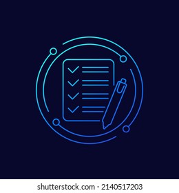 Survey or test line vector icon