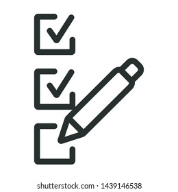 survey and test - minimal line web icon. simple vector illustration. concept for infographic, website or app.