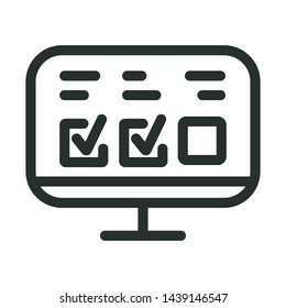 survey and test - minimal line web icon. simple vector illustration. concept for infographic, website or app.