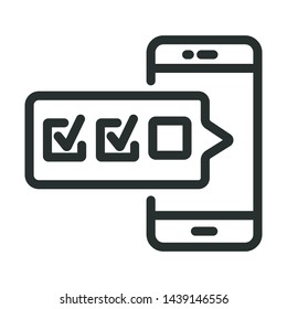 survey and test - minimal line web icon. simple vector illustration. concept for infographic, website or app.