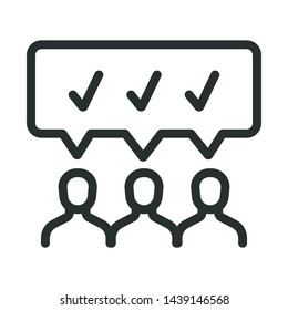 survey and test - minimal line web icon. simple vector illustration. concept for infographic, website or app.