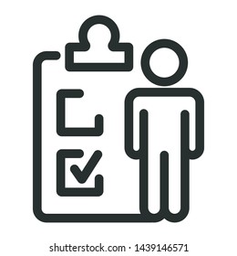 survey and test - minimal line web icon. simple vector illustration. concept for infographic, website or app.