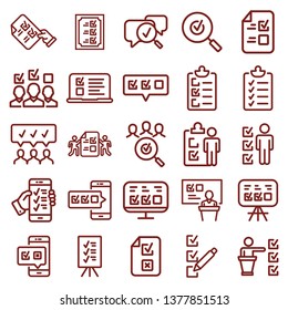 survey and test - minimal thin line web icon set. simple vector illustration. concept for infographic website or app.
