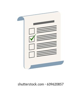 Survey, test or voting symbol. Flat Isometric Icon or Logo. 3D Style Pictogram for Web Design, UI, Mobile App, Infographic. Vector Illustration on white background.