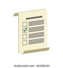 Survey, test or voting symbol. Flat Isometric Icon or Logo. 3D Style Pictogram for Web Design, UI, Mobile App, Infographic. Vector Illustration on white background.
