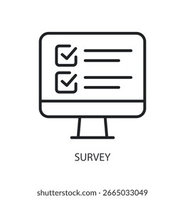 Survey thin line vector icons.