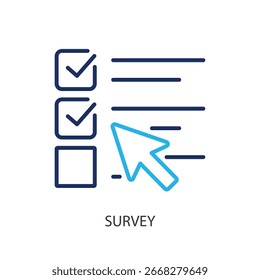 Survey thin line vector icons.