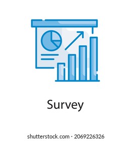 survey vector blue colours Icon Design illustration. Web Analytics Symbol on White background EPS 10 File