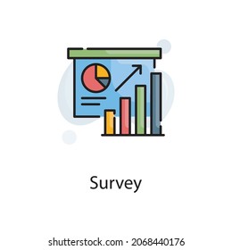 survey vector fill outline Icon Design illustration. Web Analytics Symbol on White background EPS 10 File