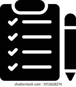 survey vector glyph flat icon