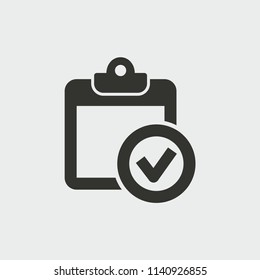 Survey vector icon. Black illustration isolated for graphic and web design.