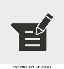 Survey vector icon. Black illustration isolated for graphic and web design.