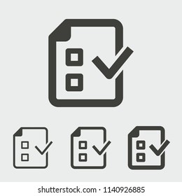 Survey vector icon. Black illustration isolated for graphic and web design.