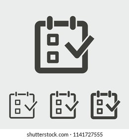 Survey vector icon. Black illustration isolated for graphic and web design.