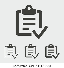 Survey vector icon. Black illustration isolated for graphic and web design.
