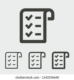 Survey vector icon. Black illustration isolated for graphic and web design.
