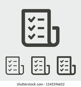 Survey vector icon. Black illustration isolated for graphic and web design.