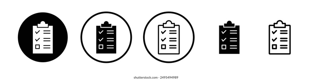 Survey vector icon set in black and white color.