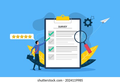 Survey vector illustration. Feedback from customers or opinion form concept. 