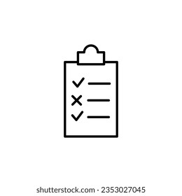 Survey Vector Line Symbol. Suitable for books, stores, shops. Editable stroke in minimalistic outline style. Symbol for design 