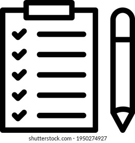 icono de línea delgada vector de encuesta
