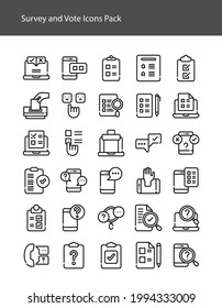 survey and vote glyph solid icons pack vector illustration