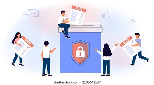 Survey Vote Online Election And Voting Citizens Choice Duty In Referendum Democratic As Government Form Speech Freedom Politic Ballot With Various Options Decision Flat Vector Illustration Concept