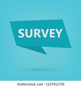 survey word on sticker- vector illustration