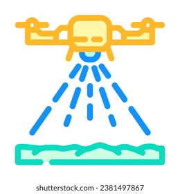surveying drone color icon vector. surveying drone sign. isolated symbol illustration