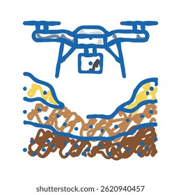 surveying drone doodle icon sketch vector. surveying drone sign. isolated symbol illustration