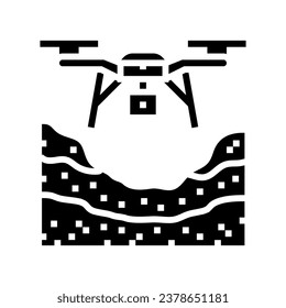 surveying drone glyph icon vector. surveying drone sign. isolated symbol illustration