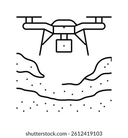 surveying drone line icon vector. surveying drone sign. isolated contour symbol black illustration