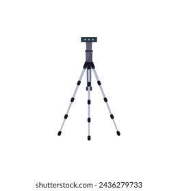 Surveying equipment on tripod. Vector illustration of a modern theodolite or total station on a stable tripod, used for geodetic measurements