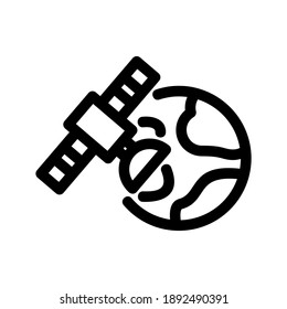 surveying satellit icon or logo isolated sign symbol vector illustration - high quality black style vector icons
