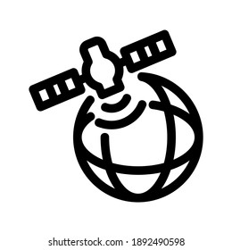 surveying satellit icon or logo isolated sign symbol vector illustration - high quality black style vector icons
