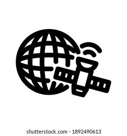 surveying satellit icon or logo isolated sign symbol vector illustration - high quality black style vector icons
