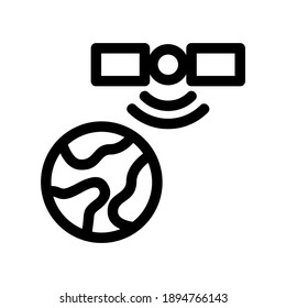 surveying satellite icon or logo isolated sign symbol vector illustration - high quality black style vector icons
