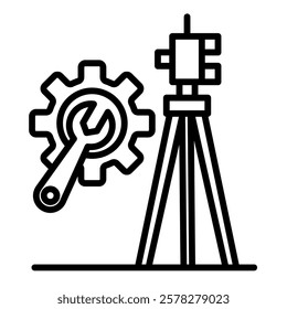 Surveying Tools icon line vector illustration