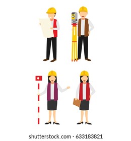 Surveyor character design vector.