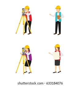 Surveyor character design vector.