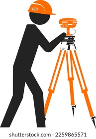 Surveyor engineer and geodetic instrument. Design for engineering geodetic construction works