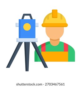Ilustración vectorial de estilo plano Surveyor Icon