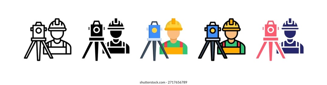 Surveyor Icono de Estilo Múltiple Conjunto de Colección..