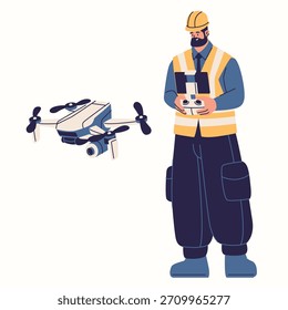 surveyor operating a mapping drone illustration