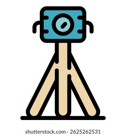 Surveyor road icon. Outline surveyor road vector icon color flat isolated