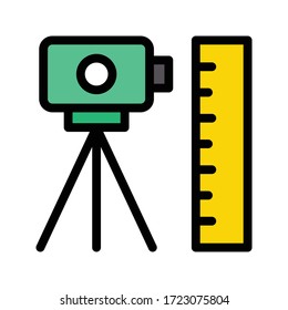 surveyor vector flat color icon 