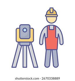 Icono del Vector del topógrafo que puede modificar o editar fácilmente

