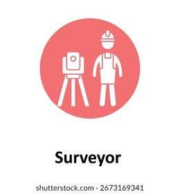 Icono del Vector del topógrafo que puede modificar o editar fácilmente

