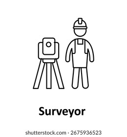 Icono del Vector del topógrafo que puede modificar o editar fácilmente

