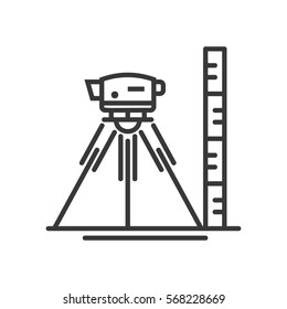 Surveyor's level - vector modern line design illustrative icon in modern, minimalistic style